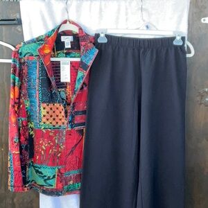 Chico's Red and Black Tracksuit